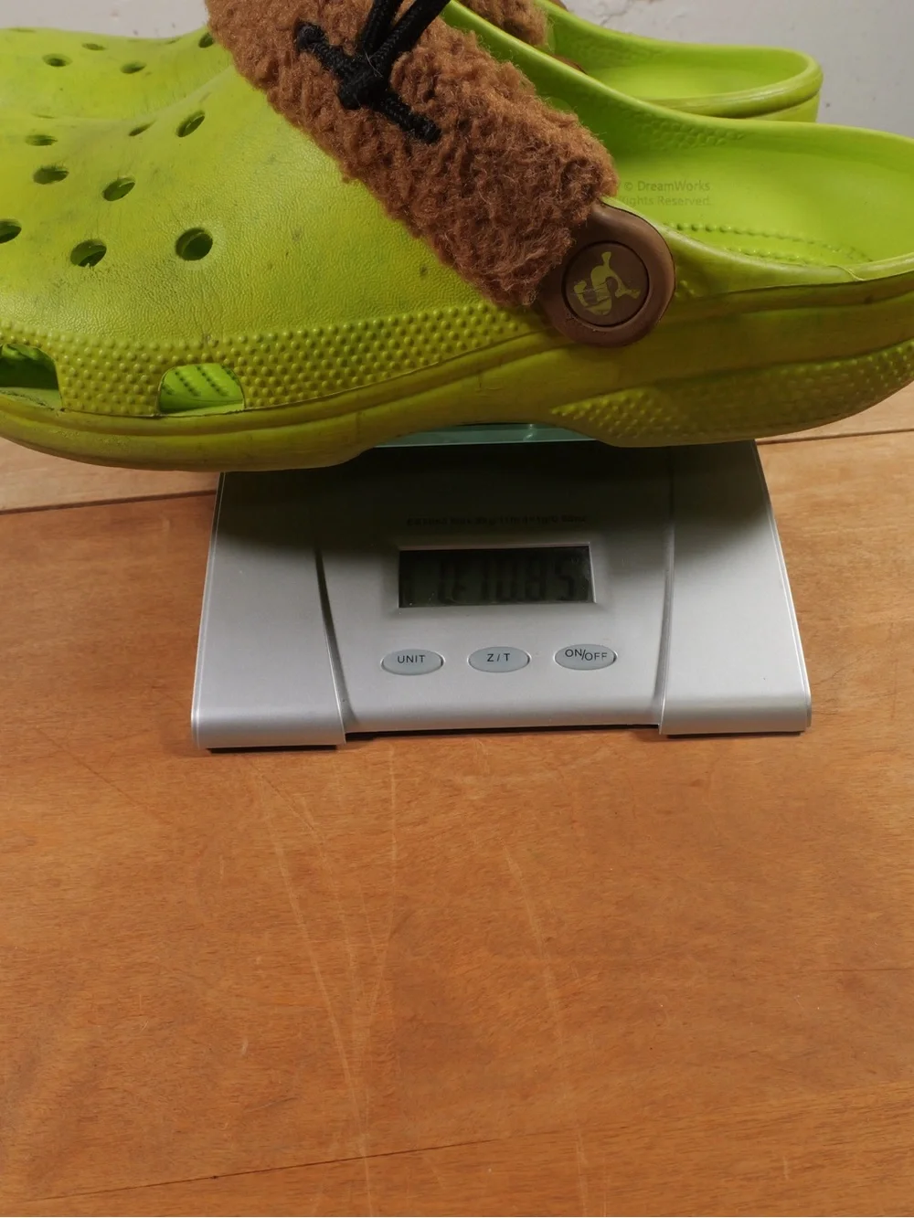 Crocs Shrek Clog Shoes Womens Size 8 Green Faux Fur Lined Slip On Comfort 208373
